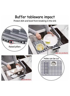 KASTWAVE Dish Drying Mats, Gray, 15.7"" x11.4"" Kitchen Sink Mat and protector, DIY Cuttable Holes Sink Pad Accessory Soft Silicone Dish Drying Mats Non-Slip Heat Resistant  - Image 5