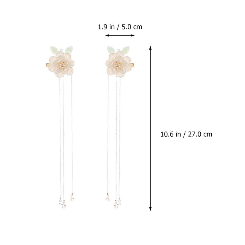 Ancient Style Tassel Hairpins Pair Retro Hanfu Hair Clips Vintage Hair Accessories For Women - Image 3