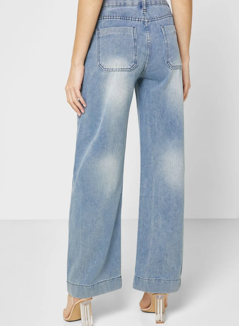Ginger High Waisted Wide Leg Jeans