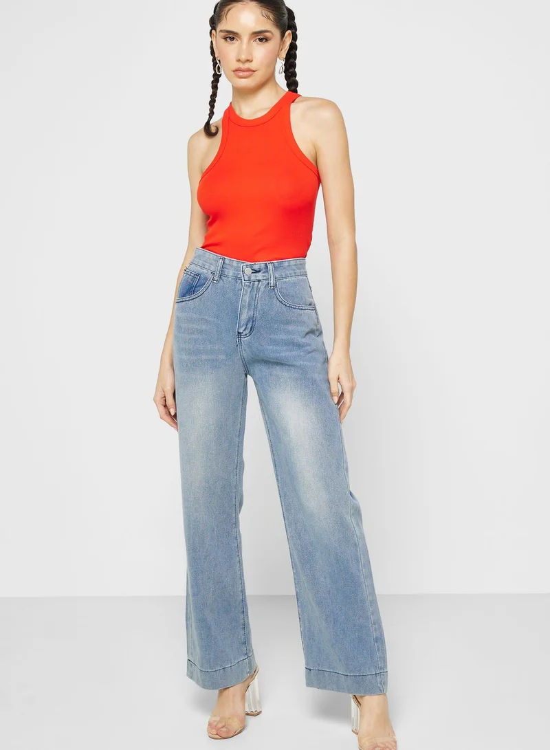 Ginger High Waisted Wide Leg Jeans