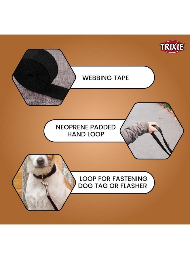 تريكسي سلسلة كلاسيكية للكلاب من النايلون قابلة للتعديل مع خطافات من الفولاذ المقاوم للصدأ وحلقة مبطنة توفر قبضة مريحة - (4 أقدام/15 مم، مقاس XS-S)، أسود، (عبوة من 4 قطع) - Image 3