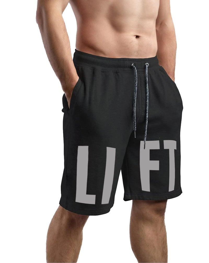 hotfits Men's Cotton Gym Shorts – Regular Fit Workout Shorts for Training, Fitness, Running & Bodybuilding | Comfortable Breathable Athletic Shorts with Pockets Black - Image 1