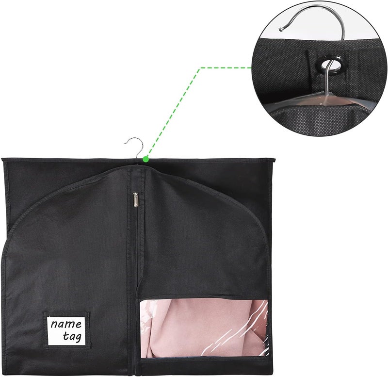 KEEGH 40" Suit Bags for Closet Storage (Set of 16) Garment Bags for Hanging Clothes, Suit Cover Bags for Suits Coats Dress with Zipper and Transparent Window, Black - Image 5