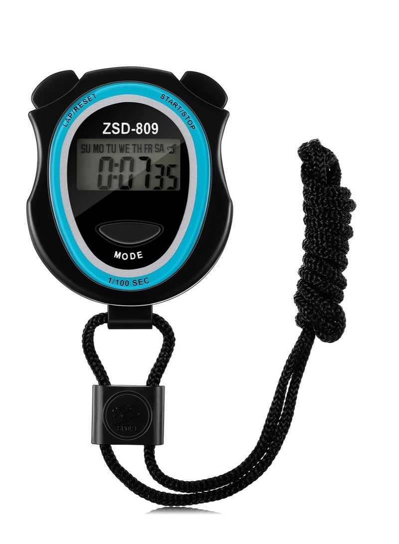 Sports Stopwatch Timer Digital Stop Watch Referee Handheld ABS Interval Training Timer Outdoor Digital Timer with Lanyard for Training Swimming Running Exercise Equipment