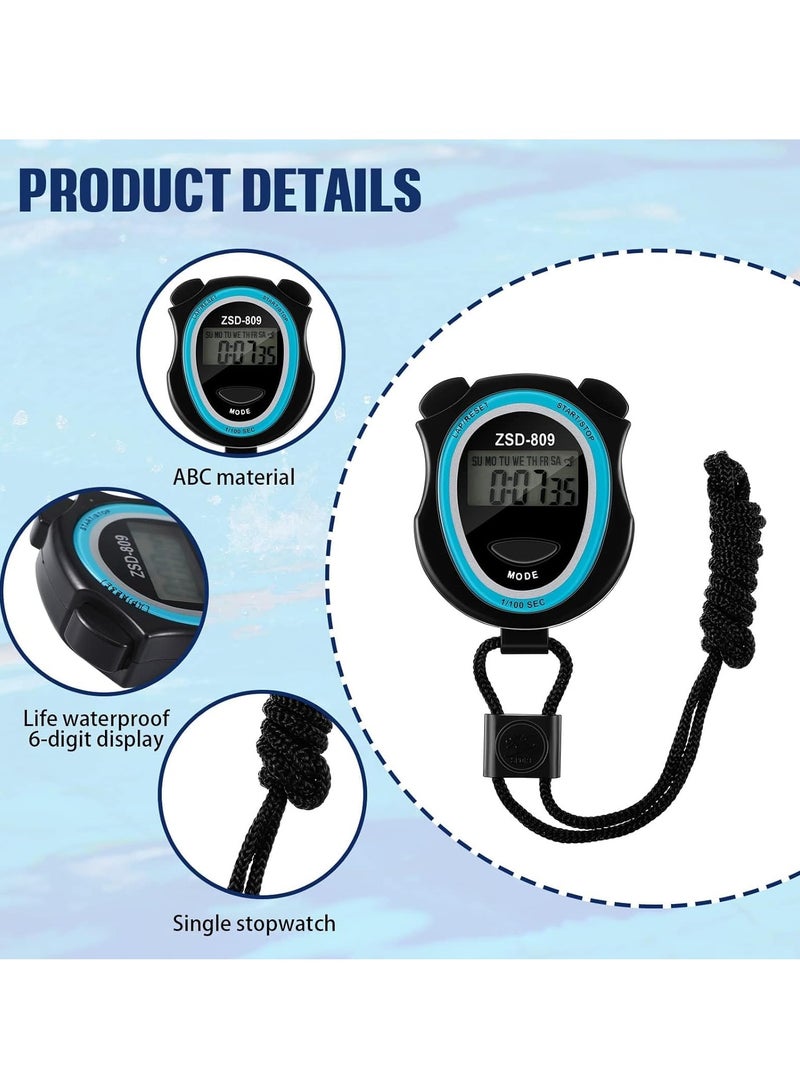 Sports Stopwatch Timer Digital Stop Watch Referee Handheld ABS Interval Training Timer Outdoor Digital Timer with Lanyard for Training Swimming Running Exercise Equipment