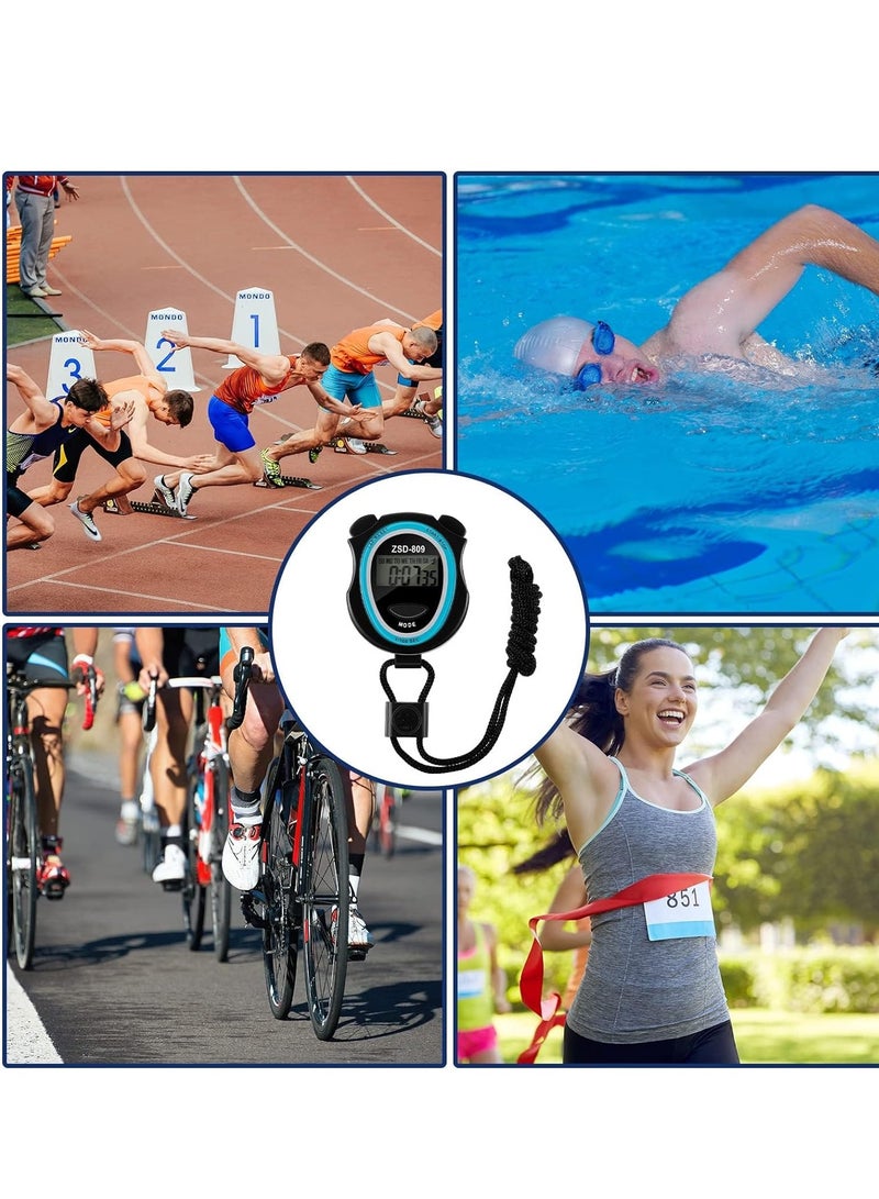 Sports Stopwatch Timer Digital Stop Watch Referee Handheld ABS Interval Training Timer Outdoor Digital Timer with Lanyard for Training Swimming Running Exercise Equipment