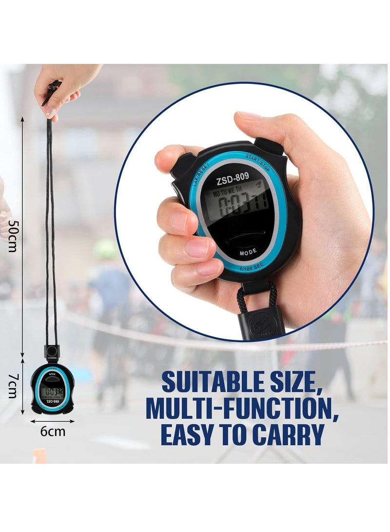 Sports Stopwatch Timer Digital Stop Watch Referee Handheld ABS Interval Training Timer Outdoor Digital Timer with Lanyard for Training Swimming Running Exercise Equipment