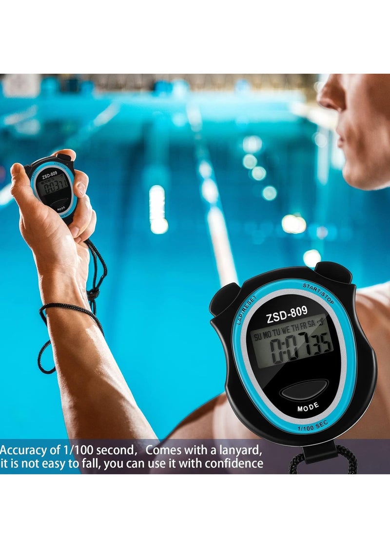 Sports Stopwatch Timer Digital Stop Watch Referee Handheld ABS Interval Training Timer Outdoor Digital Timer with Lanyard for Training Swimming Running Exercise Equipment