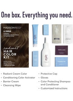 Madison Reed Radiant Hair Color Kit, Soft Medium Neutral Brown For 100% Coverage Of Resistant Gray Hair, Ammonia-Free, 6.5Nna Sondrio Brown, Permanent Hair Dye, Pack Of 1  - Image 2