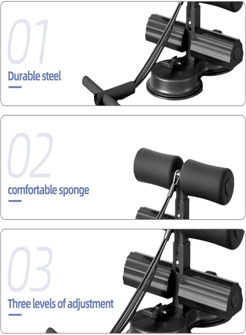 CHU DAI Abdominal training aid, double suction cup trainer, three-level height adjustment, multifunctional adjustable abdominal trainer with drawstring, suitable for home fitness - Image 2