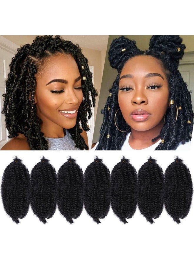 GOWIT Marley Hair 10 Inch 7 Packs Pre Separated Springy Afro Twist Hair Marley Twist Braiding Hair For Faux Locs Crochet Hair Pre Fluffed Spring Twist Hair Synthetic Hair Extensions (10" 1B) - Image 2