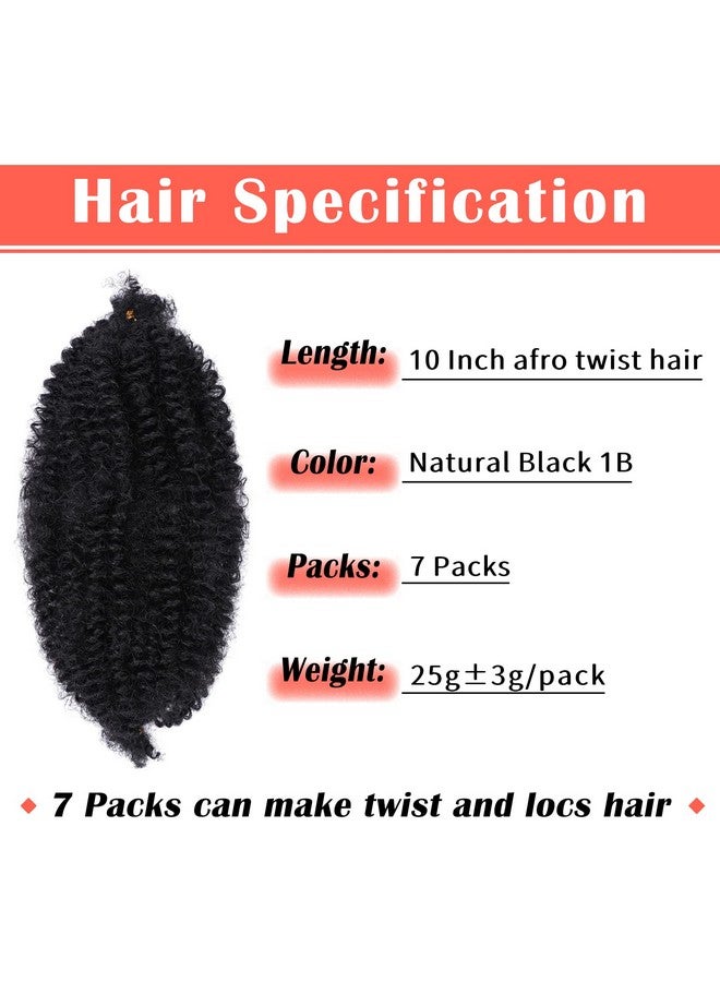 GOWIT Marley Hair 10 Inch 7 Packs Pre Separated Springy Afro Twist Hair Marley Twist Braiding Hair For Faux Locs Crochet Hair Pre Fluffed Spring Twist Hair Synthetic Hair Extensions (10" 1B) - Image 3