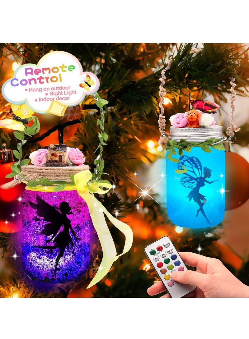 Barakah Fairy Lantern Craft Kit for Kids, 13 Colors DIY Mason Jar Night Light with Remote, DIY Garden Decor Art Project, Creative Activities for Birthday Party and School - Image 2