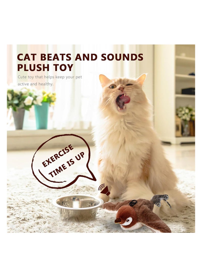 Generic - Interactive Flying Bird Toy for Cats – Rechargeable with Realistic Flapping Wings & Chirping – Catnip Auto-Play Touch-Activated Toy for Indoor Cats - Image 1