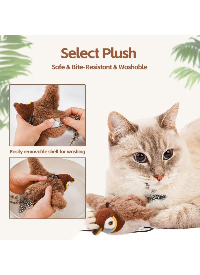 Generic - Interactive Flying Bird Toy for Cats – Rechargeable with Realistic Flapping Wings & Chirping – Catnip Auto-Play Touch-Activated Toy for Indoor Cats - Image 1