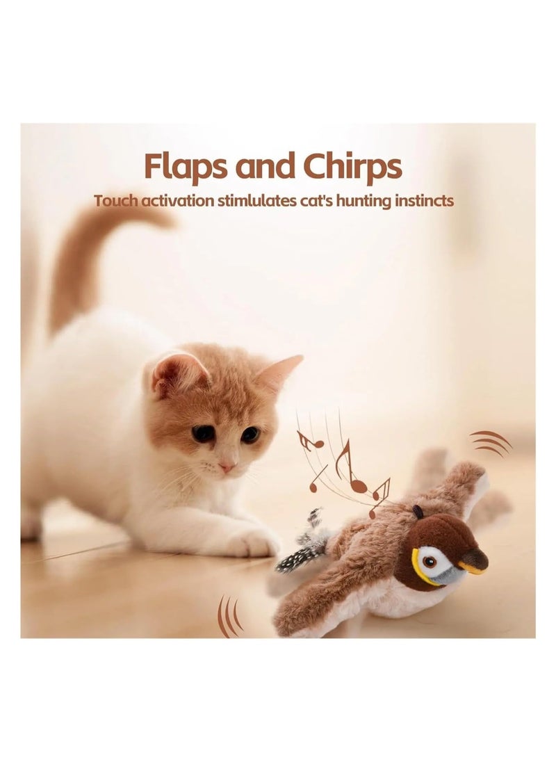 Generic - Interactive Flying Bird Toy for Cats – Rechargeable with Realistic Flapping Wings & Chirping – Catnip Auto-Play Touch-Activated Toy for Indoor Cats - Image 1