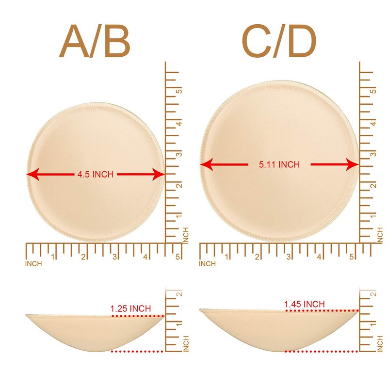 TopBine 3 Pairs Round Soft Bra Inserts Pads Removable Sport Bra Cups Inserts Mastectomy Bra Inserts for Bikini Top Swimsuit - Image 2