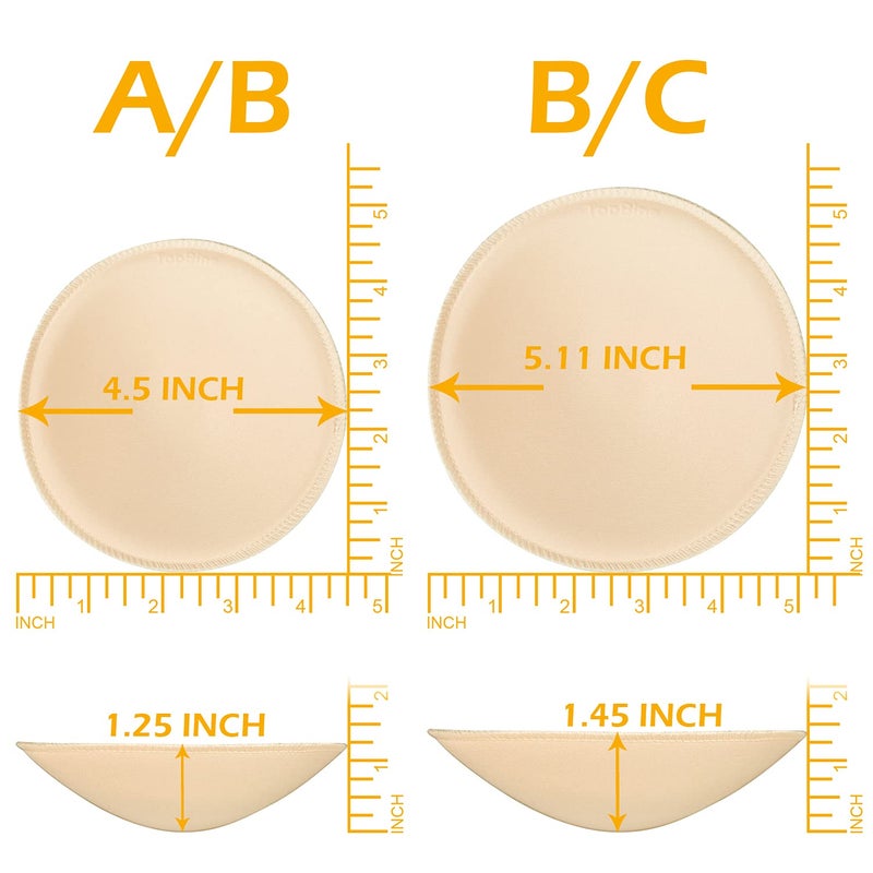 TopBine 3 Pairs Round Soft Bra Inserts Pads Removable Sport Bra Cups Inserts Mastectomy Bra Inserts for Bikini Top Swimsuit - Image 3
