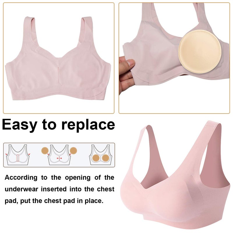 TopBine 3 Pairs Round Soft Bra Inserts Pads Removable Sport Bra Cups Inserts Mastectomy Bra Inserts for Bikini Top Swimsuit - Image 5