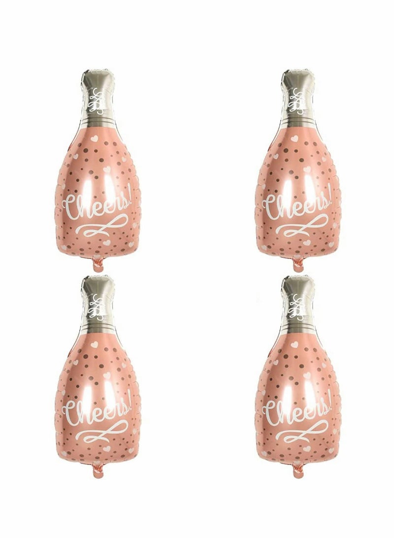 KASTWAVE Foil Balloon, Aluminium Mylar Foil Balloons, Rose Gold Bottle Balloons, for Birthday Engagement Bachelorette, Party Bridal Shower Wedding Celebration, Anniversary Decorations, Party Supplies (4 Pcs) - Image 1