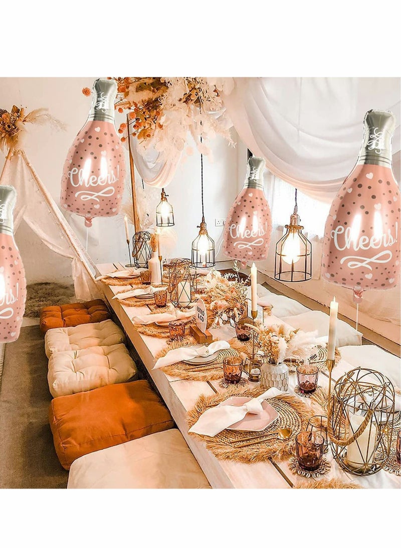 KASTWAVE Foil Balloon, Aluminium Mylar Foil Balloons, Rose Gold Bottle Balloons, for Birthday Engagement Bachelorette, Party Bridal Shower Wedding Celebration, Anniversary Decorations, Party Supplies (4 Pcs) - Image 5