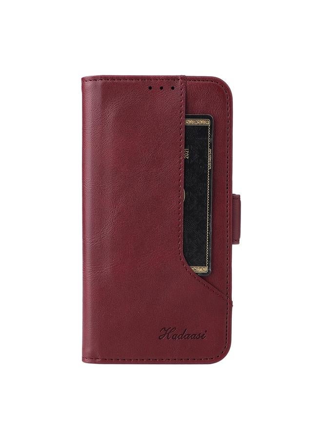 S-TOP Case For Samsung Galaxy A71 4G Dual Buckle Card Wallet Calf Leather Phone Case - Image 2