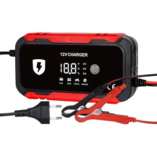 STHIRA® Car Battery Charger, 12V/6A Smart Car Battery Charger, Pulse Maintenance, Touch Screen, Multiple Protective Mechanism, Universal BatteryCharger for Motorcycle, Boat, Car - Image 1