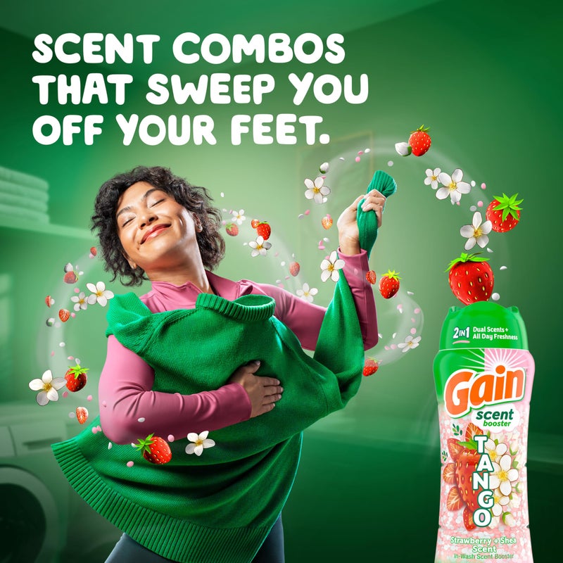 Gain Tango 2-in-1 Laundry Scent Booster Beads, Strawberry and Shea Scent, 21.1 oz, Laundry Beads with Dual Scents Plus All Day Freshness - Image 2