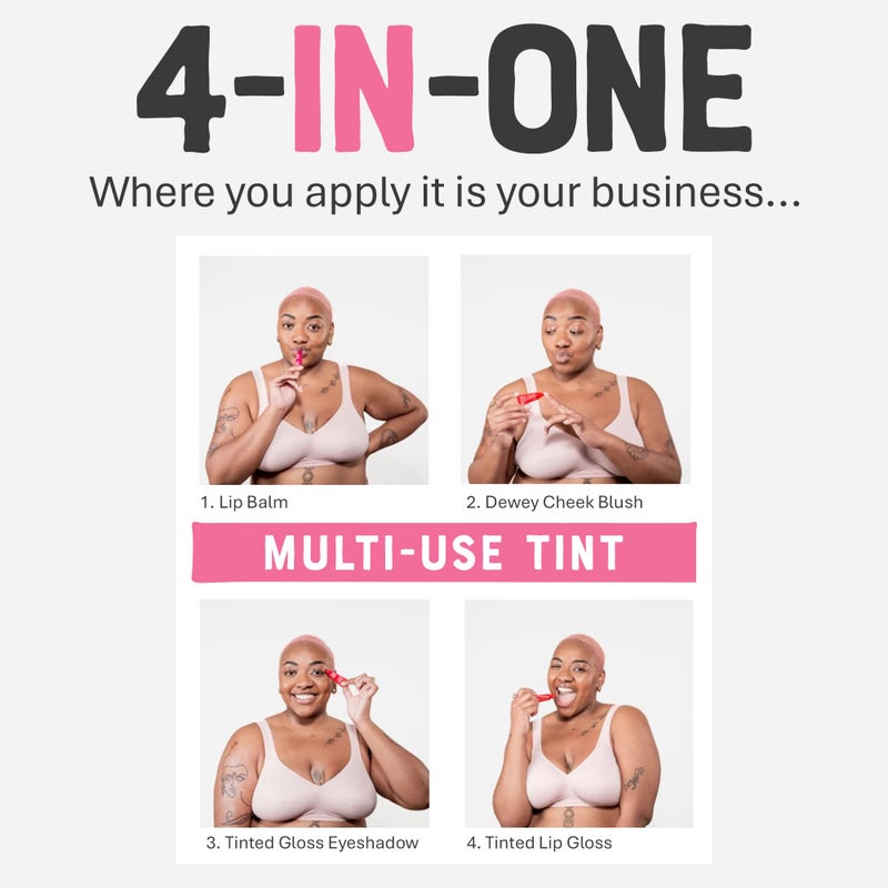 Dr. Lipp Superfood Lip Tint Elderberry 8ml â€“ 4-in-ONE Ultra Moisturising Tinted Lip Balm, Lip Gloss, Cheek Blush & Glossy Eyeshadow â€“ 100% Natural â€“ Fragrance & Cruelty Free - Image 3