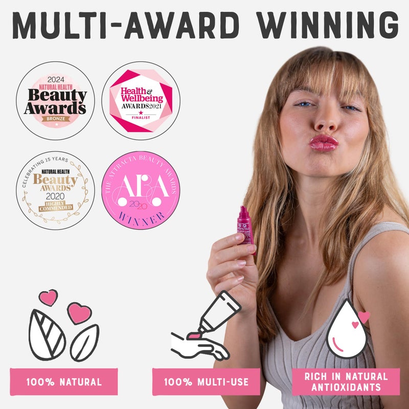 Dr. Lipp Superfood Lip Tint Elderberry 8ml â€“ 4-in-ONE Ultra Moisturising Tinted Lip Balm, Lip Gloss, Cheek Blush & Glossy Eyeshadow â€“ 100% Natural â€“ Fragrance & Cruelty Free - Image 2