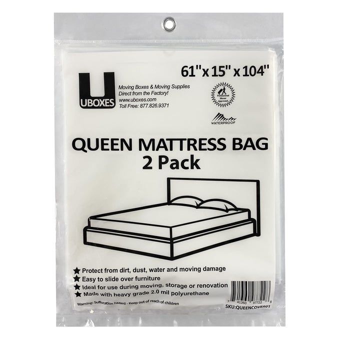QUEEN SIZE MATTRESS COVERSBAGS 61 X 15 X 104 PACK OF 2 MOVING SUPPLIES