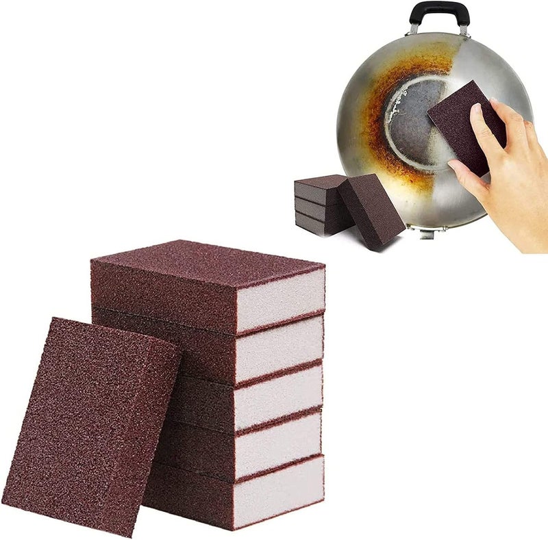 klarako Nano Carborundum Sponge Nano Emery Sponges Emery Sponge Brush Emery Sponge Magic Wipe Rust Eraser Emery Sponge Brush for Pots and Pans Cleaning Tool (5PCS) - Image 1