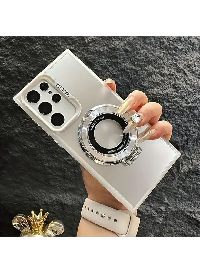 Green Magnetic Suction Ring And Circular Folding Bracket For Galaxy S24 Ultra - Image 1