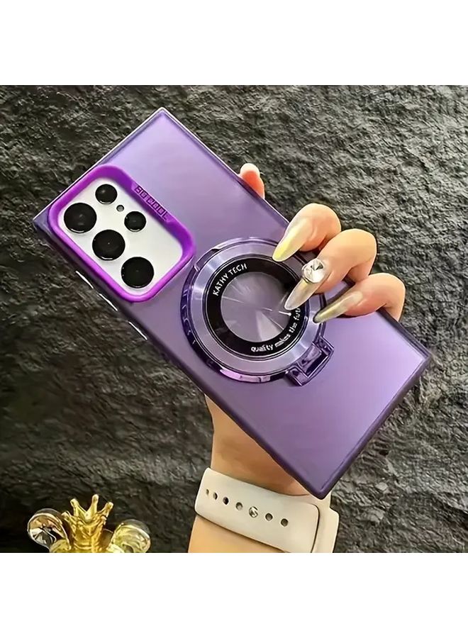 Green Magnetic Suction Ring And Circular Folding Bracket For Galaxy S24 Ultra - Image 2