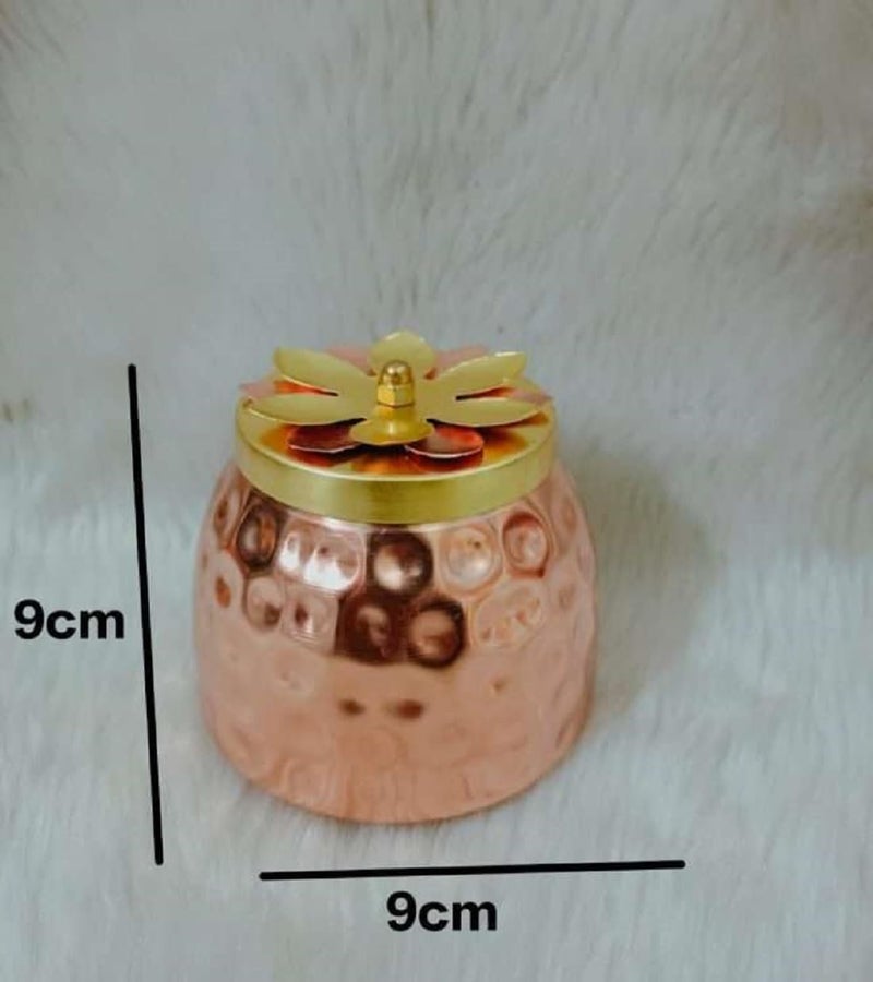 SOLINO Hammered Copper Plated Dry Fruit Pot Shape Jars with Lid Return Gifts for Baby Shower Serving BowlsContainer for parties 2 - Image 5