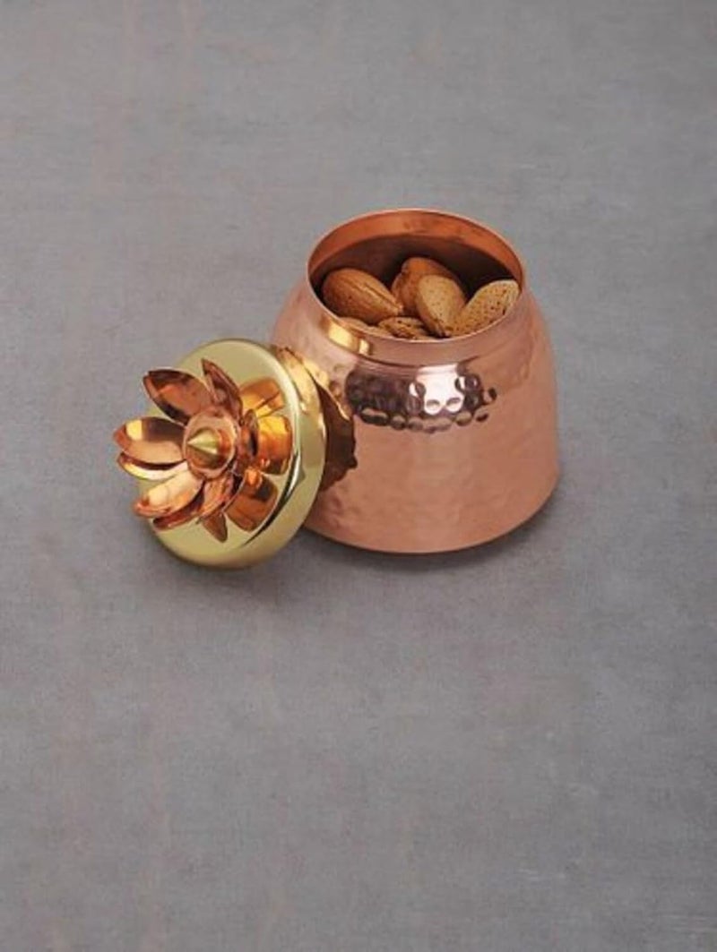 SOLINO Hammered Copper Plated Dry Fruit Pot Shape Jars with Lid Return Gifts for Baby Shower Serving BowlsContainer for parties 2 - Image 4