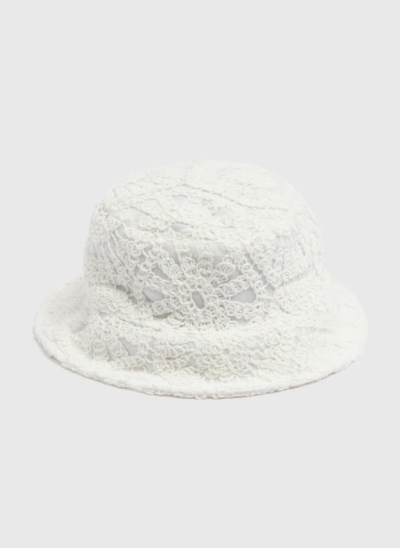 Matalan Kids Cream Crocket Bucket Hat