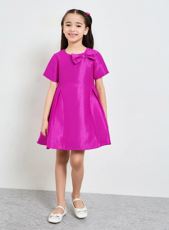 Take Two Girls Ribbon Detail A-Line Dress