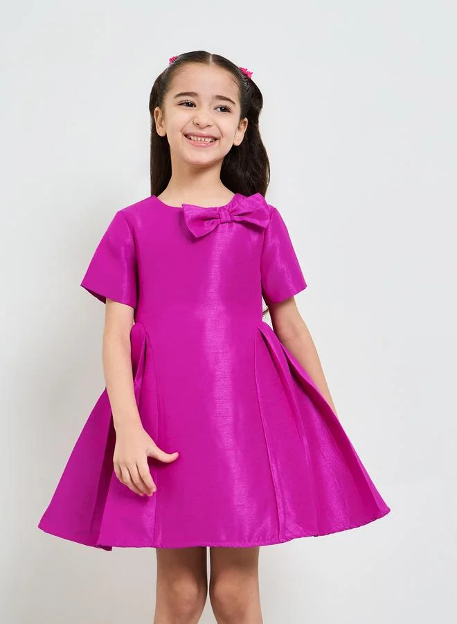 Take Two Girls Ribbon Detail A-Line Dress