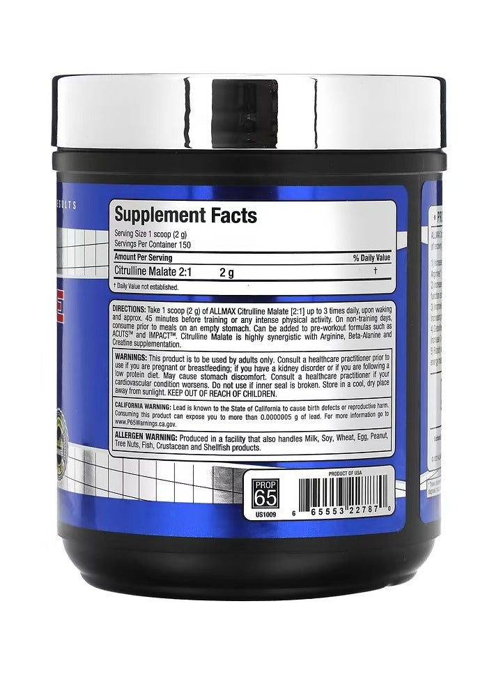 ALLMAX Citrulline Malate 2:1 300g 150 Serving - Image 2