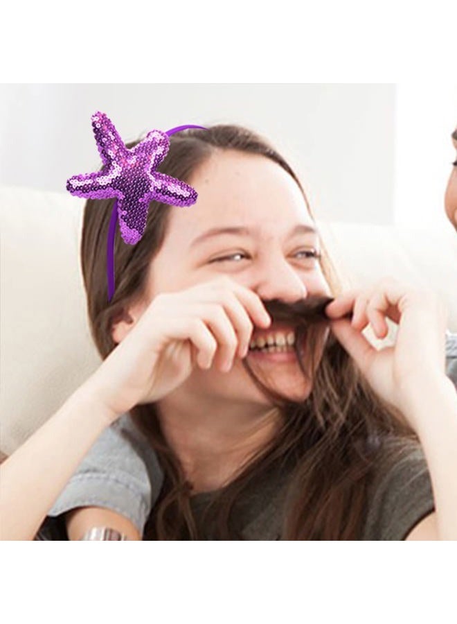 Totelux Starfish Sequins Headband Glitter Sea Star Hair Bands Purple Sea Shell Hair Accessories for Women Girls Beach Birthday Party Favors Decoration Supplies Gift - Image 4