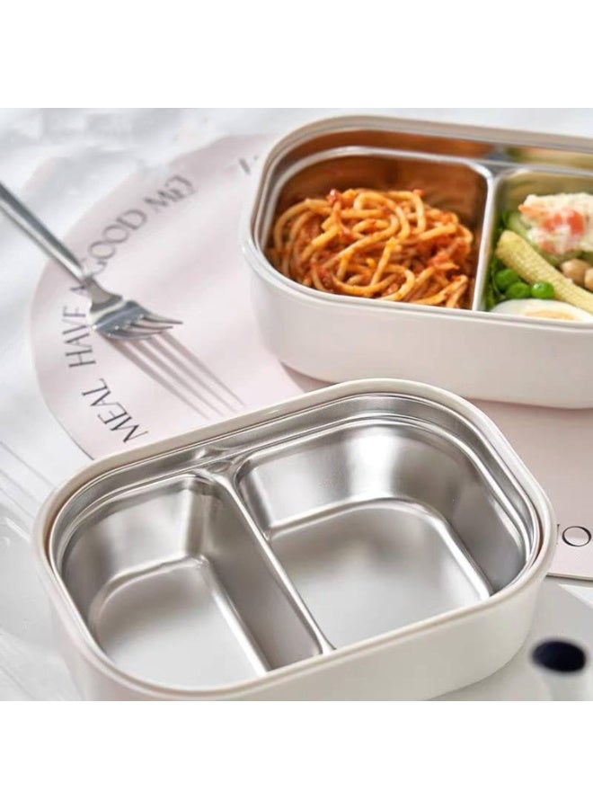 TYCOM Stainless Steel Lunch Box for Kid School Insulated Bento Lunch Box 2 Compartment Divided Lunch Containers with Lids Leakproof BFA Free Dishwasher Safe - Image 4