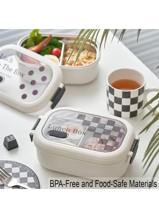 TYCOM Stainless Steel Lunch Box for Kid School Insulated Bento Lunch Box 2 Compartment Divided Lunch Containers with Lids Leakproof BFA Free Dishwasher Safe - Image 1
