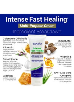TriDerma TriDerma Intense Fast Skin Healing Cream for Hard-to-Heal Skin Irritations, Sores, Rashes, Dry, Cracked Hands, Cuts, Chafing, Burns, Scrapes - First Aid Kit Essential - FSA Eligible - 4.0 oz Tube  - Image 4