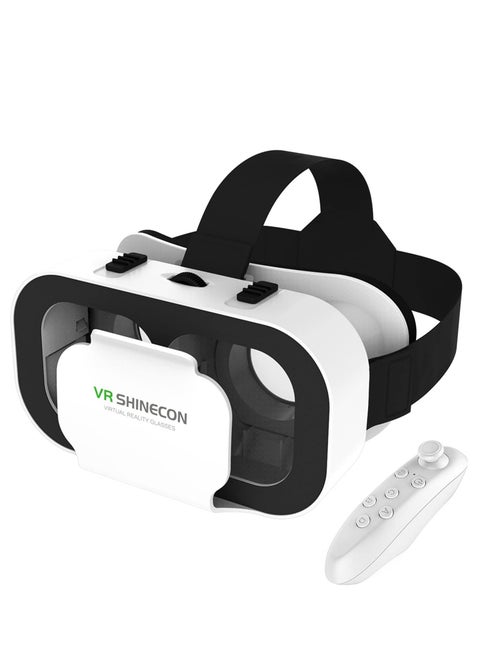 VR Headset,3D VR Glasses Virtual Reality Headset for iPhone & Android with Controller, Compatible 4.7-6.5 inch, Adjustable Universal Virtual Reality Goggles for Kids & Adults