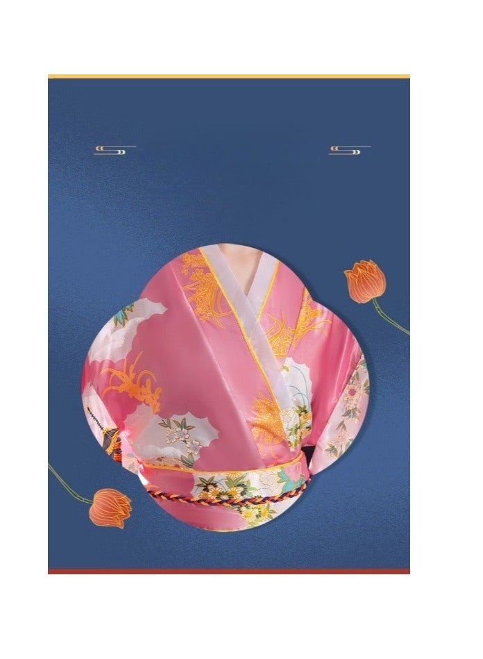 New Japanese Kimono, Japanese Traditional Clothing for Nightgown, Bathrobe, Home Clothes, Ethnic Style Stage Performance Clothes(Does not include fan) - Image 3