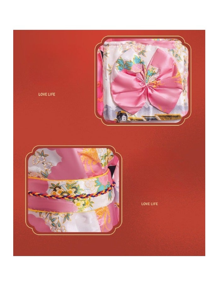 New Japanese Kimono, Japanese Traditional Clothing for Nightgown, Bathrobe, Home Clothes, Ethnic Style Stage Performance Clothes(Does not include fan) - Image 4