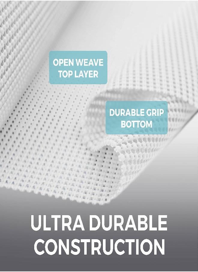 HOME GENIE HOME GENIE Slip Resistant Drawer and Shelf Liner, Non Adhesive Roll, 17.5 Inch x 20 FT, Durable and Strong, Grip Liners for Drawers, Shelves, Cabinets, Pantry, Storage, Kitchen and Desks, Pure White 