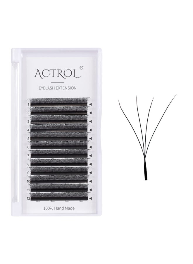 ACTROL 4D W Lashes Extensions Black 007mm D Curl 10mm Volume Individual YY Eyelashes Extension W Shaped Easy Fan Making Lashes - Image 2