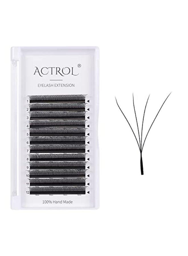 ACTROL 4D W Lashes Extensions Black 007mm D Curl 10mm Volume Individual YY Eyelashes Extension W Shaped Easy Fan Making Lashes - Image 1